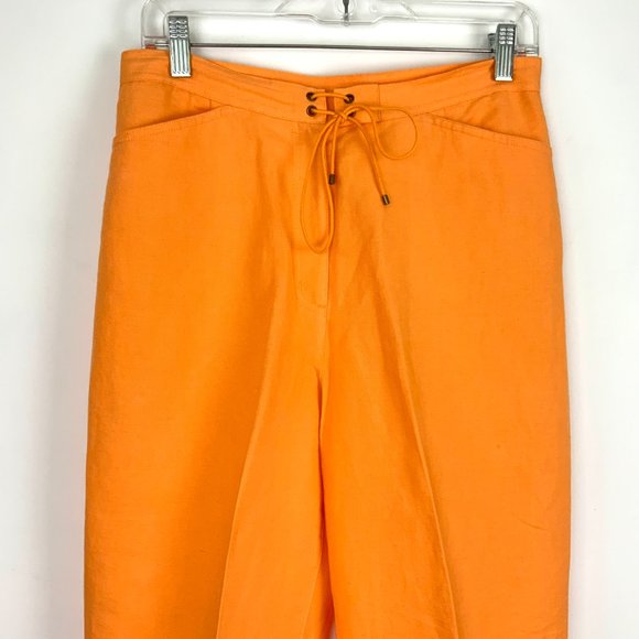 Talbots High Waisted Tapered Leg Irish Linen Pants Sz 10 - Picture 3 of 16